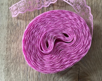 Spitze 10m am Stück / rosa Spitze / Borte zum annähen / Nähen / Stricken