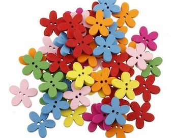 TENDYCOCO 50 Stücke 2 cm 2 Löcher holzknöpfe für Handwerk Bunte Blumen DIY knöpfe für Baby Pullover nähen Handwerk zufällige Farbe TENDYCOCO 50 Stücke 2 cm 2 Löcher holzknöpfe für Handwerk Bunte Blumen DIY knöpfe für Baby Pullover nähen Handwerk zufällige Farbe