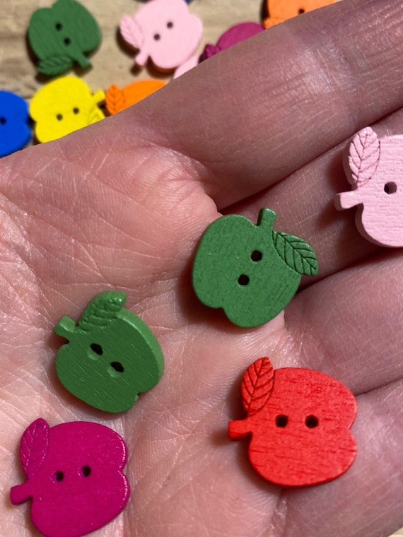 10 colorful buttons apple shape