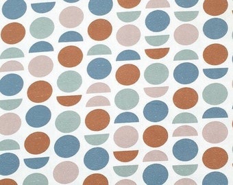 0,5 m Jersey Retro Cotone Jersey Retro Cerchi Crema/Pastello