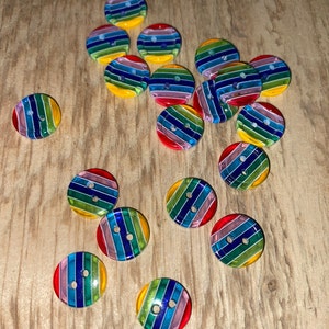 Pack of 4 rainbow buttons 12 mm / colorful resin buttons / children's buttons sewing buttons crafts