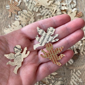 Anjo de Natal romântico/confete de anjo/decoração de casamento vintage/Natal/anjo de papel feito de páginas de livros antigos/festa/fontes de festa