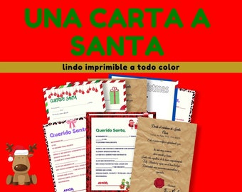 Carta a Santa Claus versión en español Letter to Santa Claus, Carta oficial del Polo Norte de Santa Claus o Papa Noel Printable Letter bonus