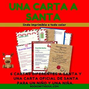Carta a Santa Claus versie en español Brief aan de Kerstman, Carta oficial del Polo Norte de Santa Claus o Papa Noel Printable Letter bonus
