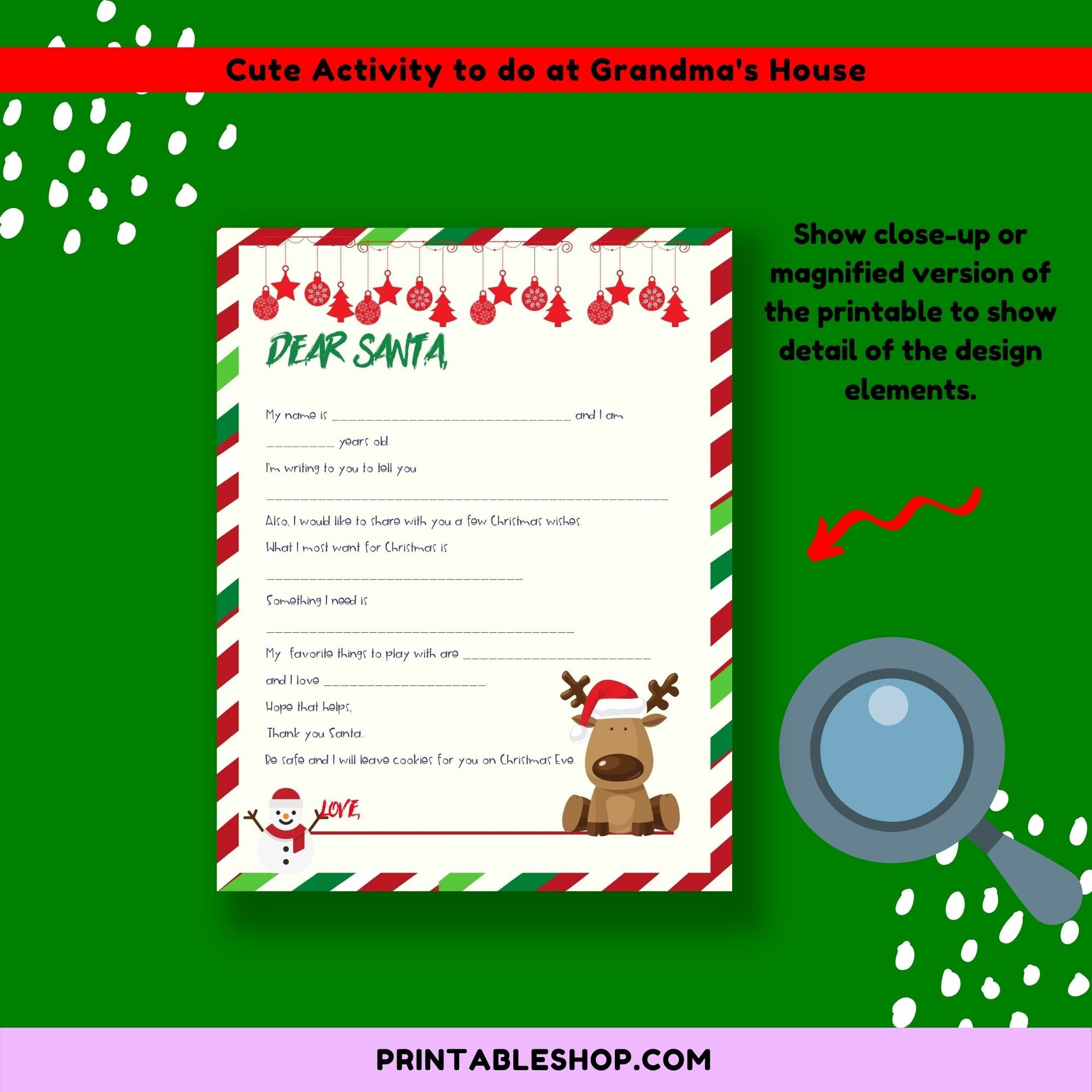 Letter to Santa Claus, Kids Christmas Kit Write Letter to