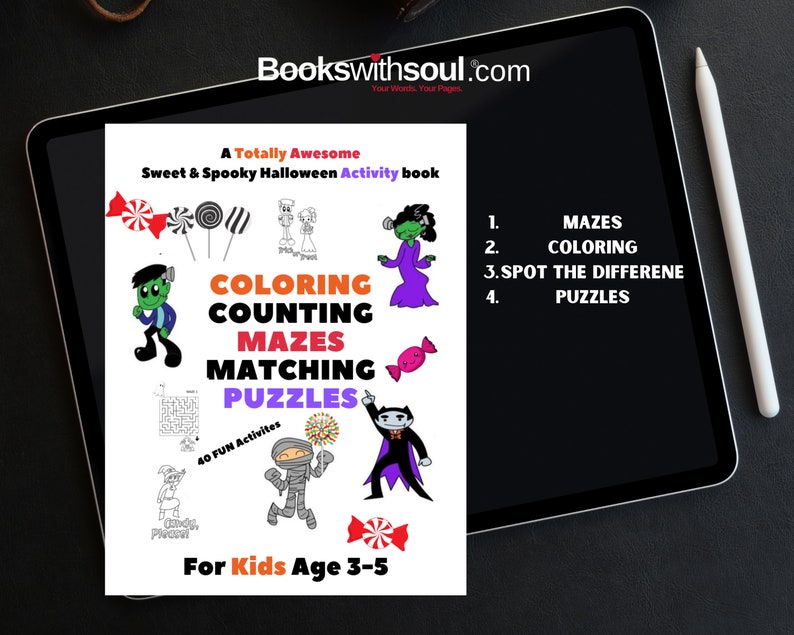 Printable COLORING COUNTING MAZES Matching Puzzles 40 Fun Activities For Kids age 3-6 or Insert into Microsoft Onenote/Goodnotes/Notability/ image 4