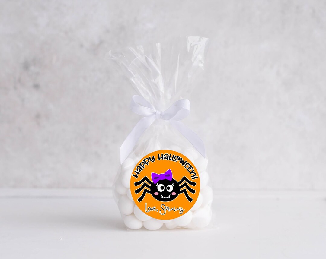 Halloween Treat Bag Stickers Spider Treat Bag Stickers Etsy