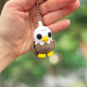 Bald Eagle 3D keychain, 3D printed eagle keychain, school spirit gifts, teacher gifts, eagle mascot gifts, cute eagle bird keychain