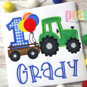 Tractor birthday shirt, tractor birthday, tractor birthday party, boys tractor shirt, farm birthday, personalized first birthday shirt