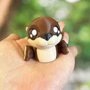 Baby otter articulated fidget - otter figurine - cute 3D printed otter - otter gifts