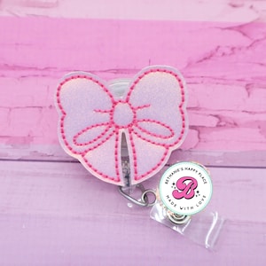 Pink Bow Badge Reel 