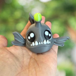 Articulated angler fish figurine - angler fish figure - fish collectible - fish gifts - cute articulated 3D printed animals