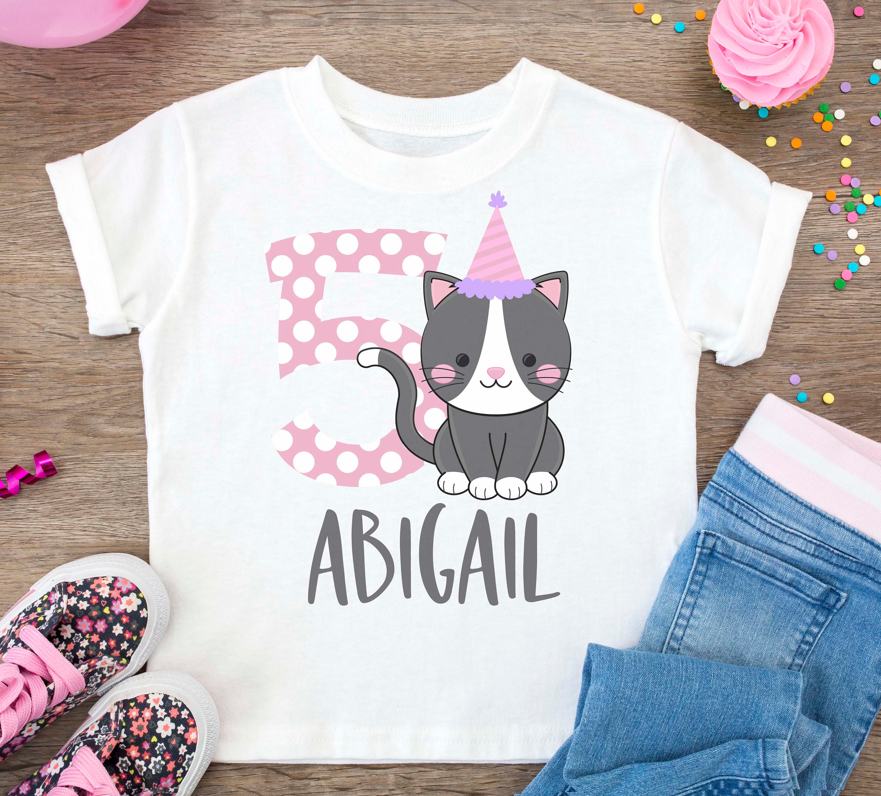 Kitten Birthday Shirt Cat Birthday Shirt Personalized Cat Etsy