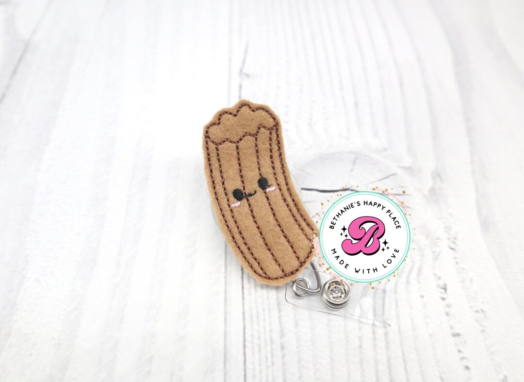 Churro Badge Reel, Churro Badge Holder, Food Badge Reel, Gift for Nurse ...