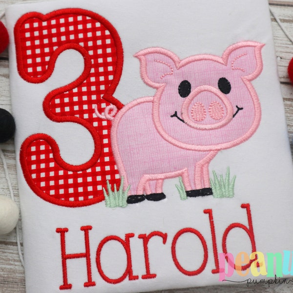 Pig birthday, pig birthday shirt, pig birthday party, pig birthday outfit, farm birthday shirt, farm birthday, farm themed birthday, boy