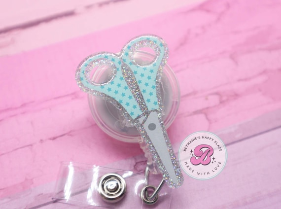 Scissors Badge Reel, Teacher Badge Reel, Teacher Badge Clip, Scissors  Lanyard, Acrylic Badge Holder, Gift for Teacher, Crafter Gift 