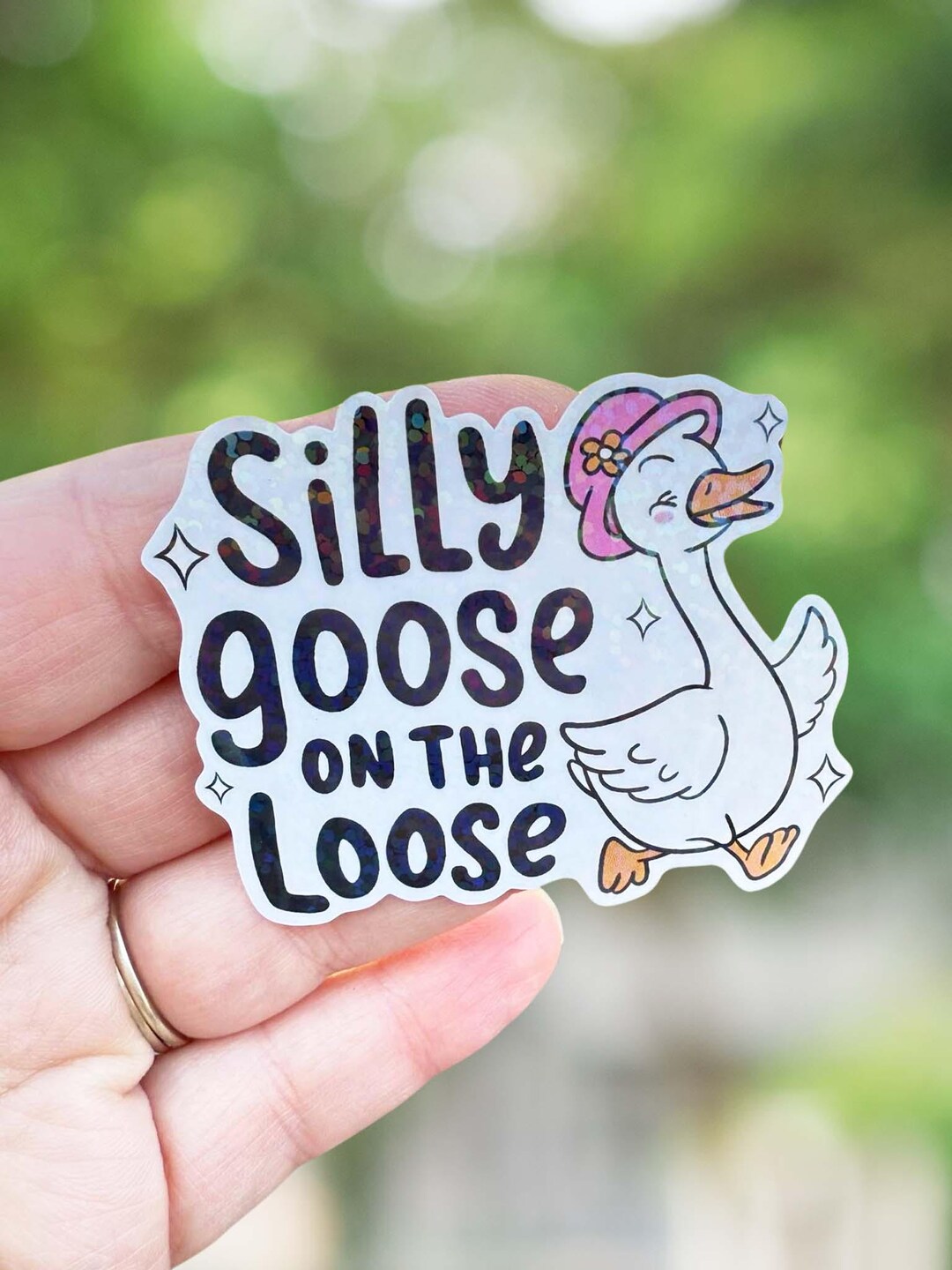 Goose Sticker, Funny Goose Sticker, Waterproof Sticker, Holographic ...