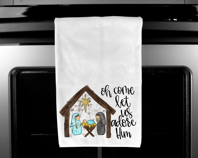 Nativity Gift Christmas Kitchen Towel Christmas Kitchen Etsy