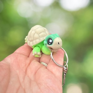 Tortoise keychain, 3D printed tortoise keychain, turtle gifts, cute turtle keychain, 3D animal keychain, gifts for kids and adults