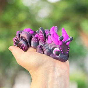 Purple butterfly dragon - 3D printed articulated butterfly dragon - dragon gifts - articulated animal