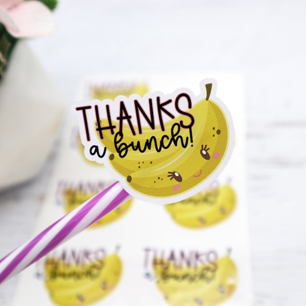 Thanks a bunch banana packaging stickers - cute packaging stickers - small business stickers - thank you stickers for packages