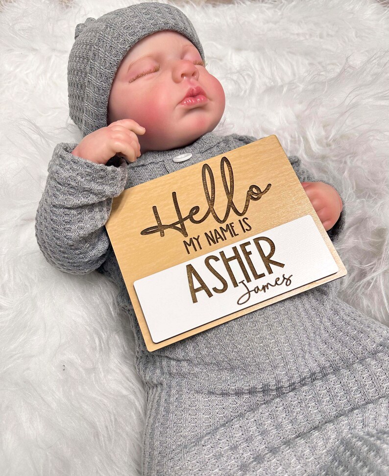 Baby Name Sign, Hospital Announcement, Personalized Baby Gifts, Photo ...