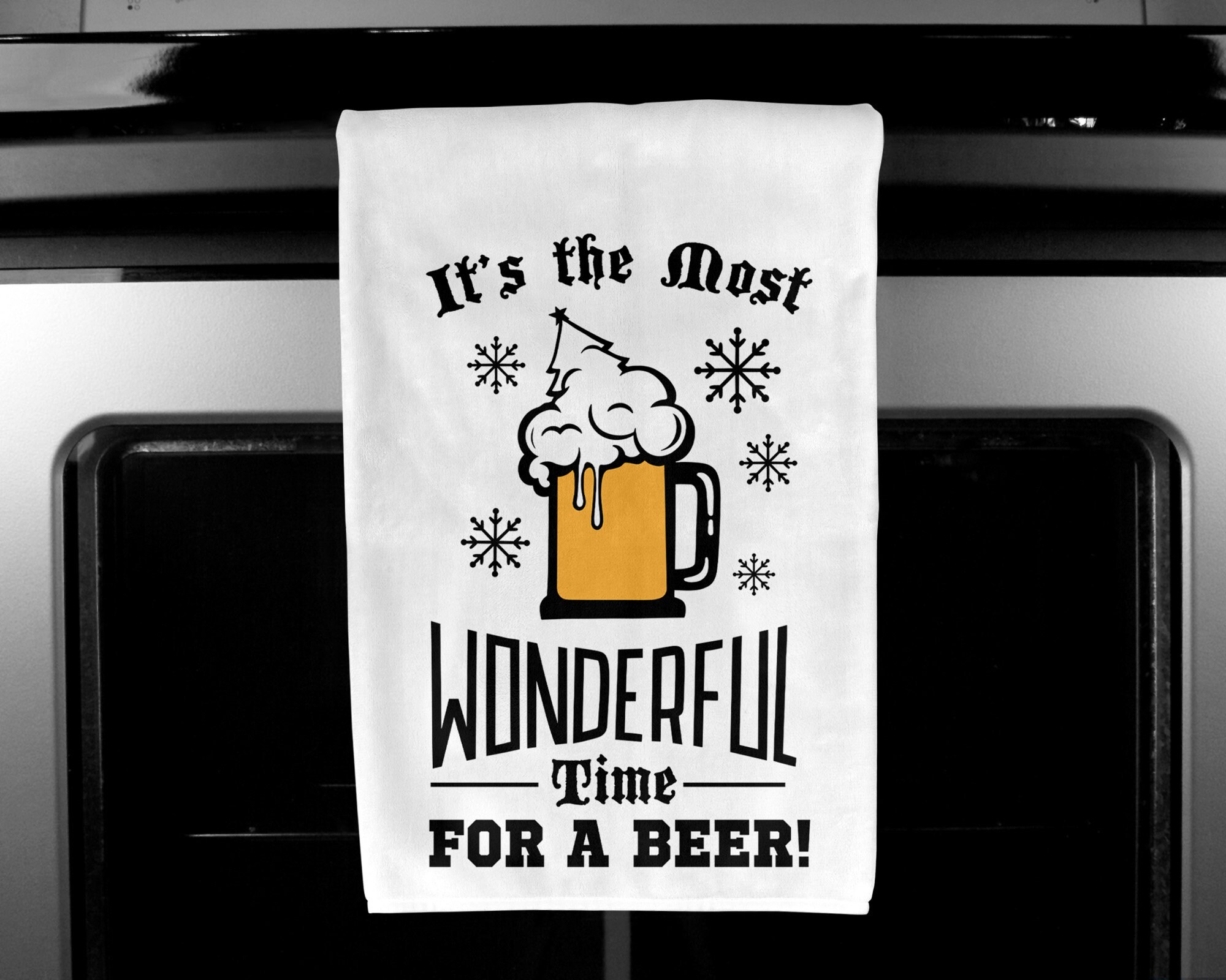 Beer Towel Christmas Beer Christmas Kitchen Towels Funny Etsy