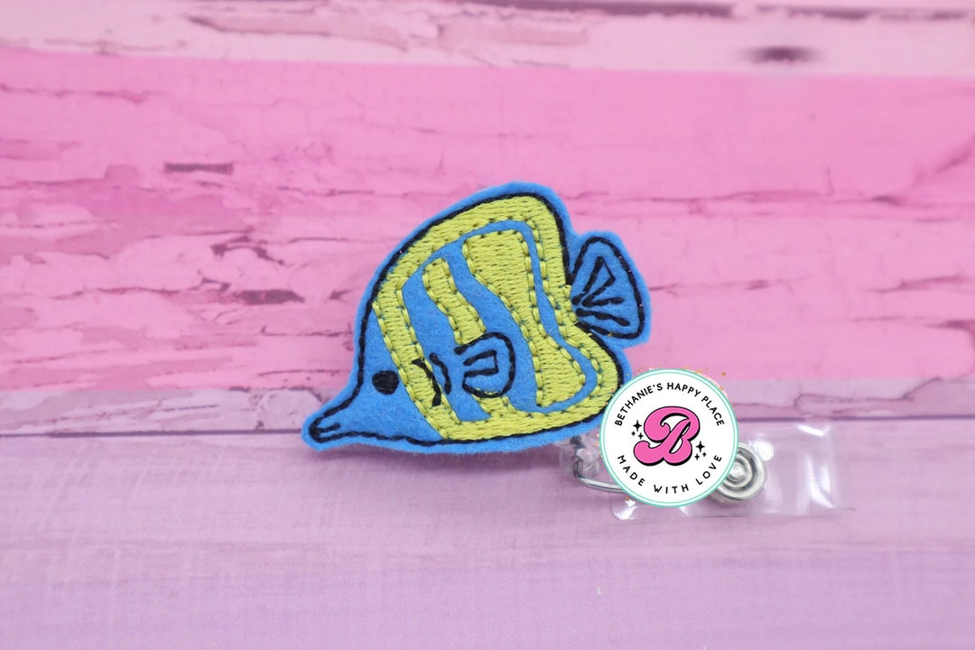 Tropical Fish Badge Reel Fish Badge Holder Tropical Fish Badge Clip Aquarium Cute Badge Reel