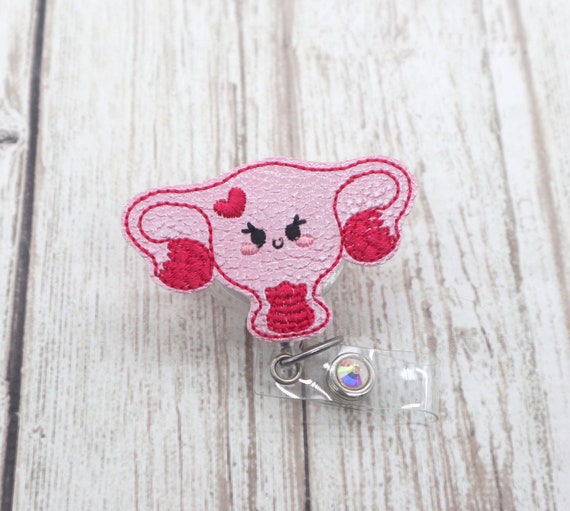 Uterus Badge Reel, OBGYN Badge Reel, Uterus Badge Clip, Felt Badge Reel,  Cute Badge Reel, OBGYN Badge Clip, OBGYN Gifts, Doctor Badge Reel 