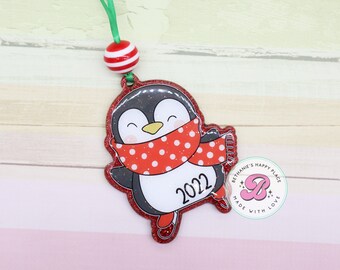 Penguin Christmas ornament, personalized penguin ornament, penguin gifts, custom ornament, first Christmas ornament