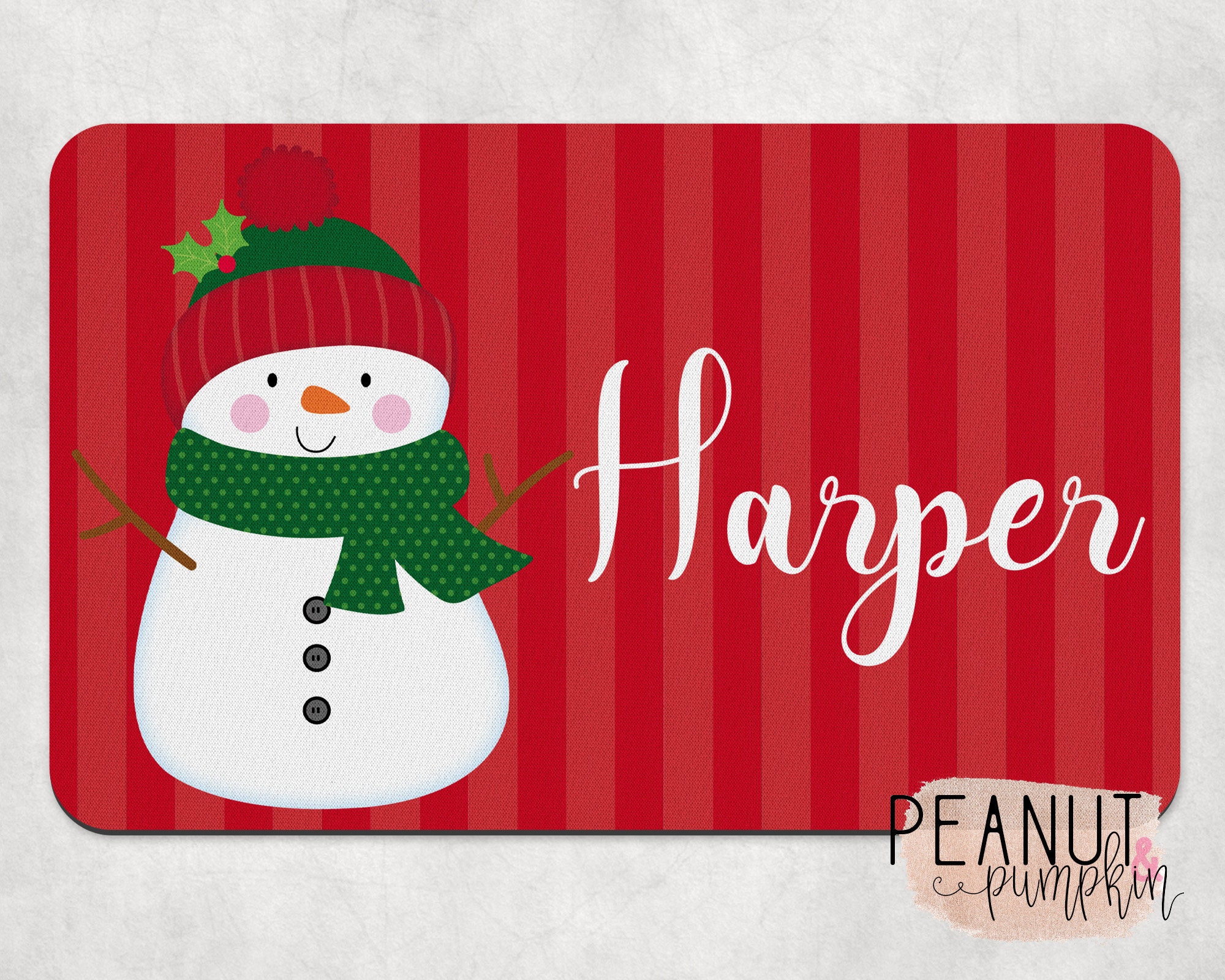 Christmas Snowman Placemats For Dining Table Set Of 4 Merry Cute With