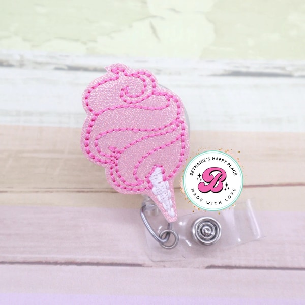 Cotton candy badge reel - cotton candy badge holder - ID badge holder - badge pull - cute badge reel - nurse badge reel - teacher gifts