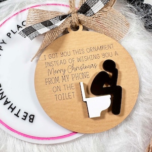 Funny Toilet Christmas Ornament: Sarcastic White Elephant Gift