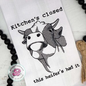 I Wish A Heifer Would Farmhouse Flour Sack Towel Cow Kitchen Decor –  Shell's Vintage Charm