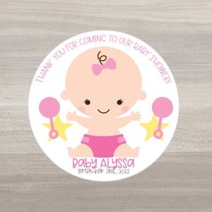 Baby shower favor stickers, thank you baby shower stickers, baby girl stickers, baby shower for girl stickers, baby shower stickers