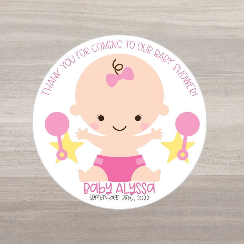 Baby Shower Favor Stickers Thank You Baby Shower Stickers Etsy