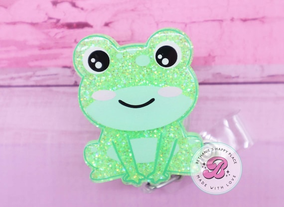 Frog Badge Reel, Frog Badge Clip, Frog Badge Holder, Frog Gifts, Glitter  Acrylic Badge Reel, Nurse Gifts, Teacher Badge Holder 
