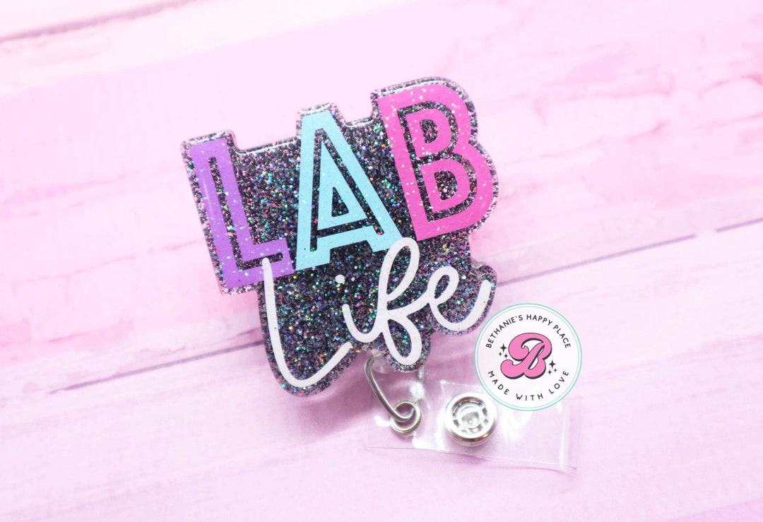 Lab Life Badge Reel, Lab Badge Reel, Lab Tech Badge Holder, Retractable