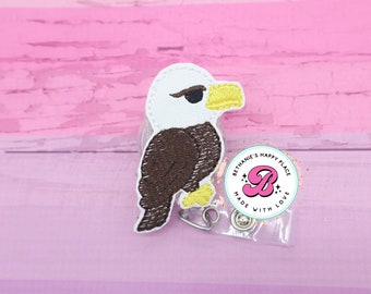 Eagle badge reel - bald eagle - mascot badge reel - teacher badge reel - eagle badge clip - badge holder - bird - retractable ID holder