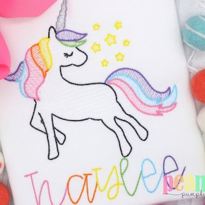 Unicorn shirt, embroidered unicorn shirt, rainbow unicorn shirt, unicorn birthday shirt, personalized unicorn shirt, custom embroidery