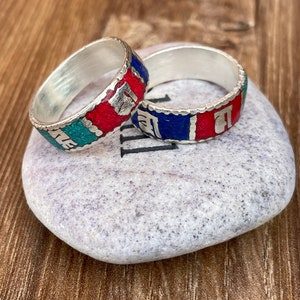Om Mani Padme Hum &quot;MANTRA&quot; Colourful Ring | Fashion Ring | Made in Nepal | Ideal for Gift