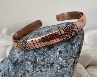 Copper Ethnic Bangle| HIPPIE BOHO | Boemian Cuff Bracelet | Himalayan Tibetan Jewellery | Unisex Bangle | Made in Nepal