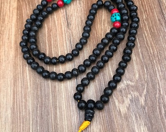 8mm 108 Mala Beads - Meditation Mala - Tibetan Prayer Mala - Japa Mala - Handmade in Nepal