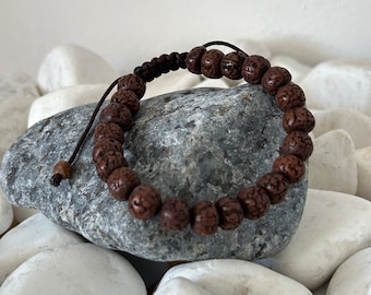 Rudraksha Bracelet Wrist Mala 8mm | Shiva Japa Mala | Handmade in Nepal | Ideal for Gift