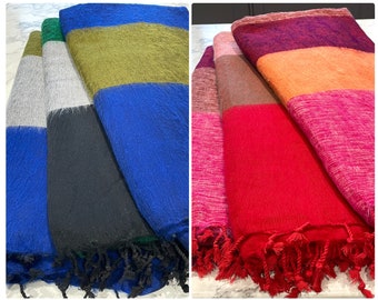 100% Yak Wool Blanket, Hot Pink Color | Handicrafts In Nepal