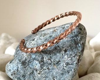 Twisted Copper Bracelet - Copper Cuff Bangle - Handmade in Nepal - Ideal for Gift