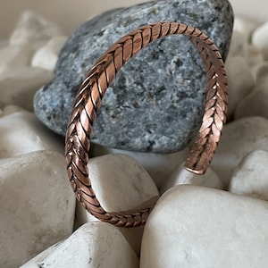 Copper Bracelet Handmade Plaited Copper Bracelet Made in Nepal Ideal for Gift image 4