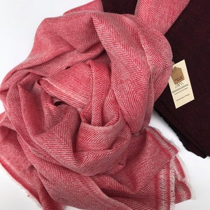 Handmade Wool Shawl/Stole/Scarf - Natural Colour  - Super Soft  -Spring Colours - Handmade in Nepal - Ideal for Gifts