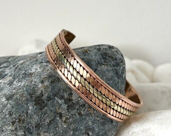 Bracelet en cuivre pour homme et femme - Fait à la main, Taille unique, Cuivre, Sans pierre précieuse