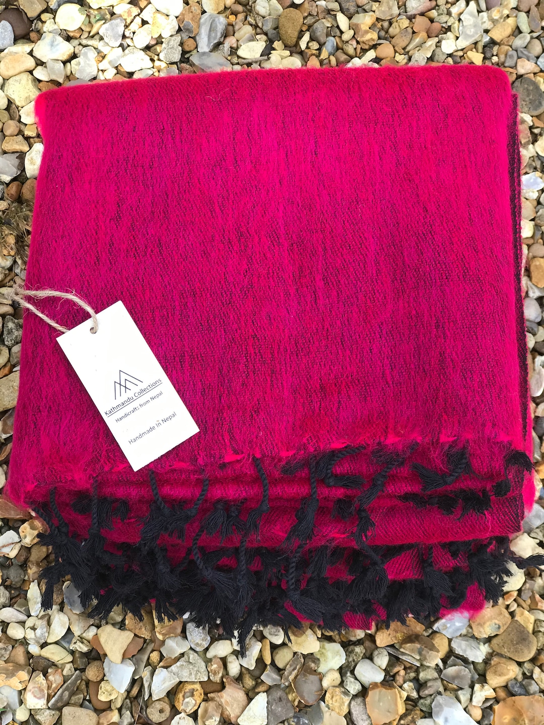 Yak Wool Blanket/ Magenta Colour/handmade in Nepal/oversized Warm